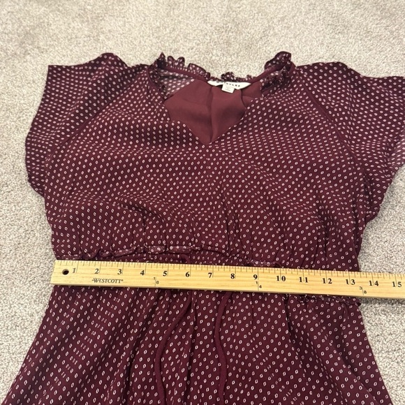 Whistles Burgundy Jazmin Spot Mini Dress Size 8 Like New - Picture 11 of 11
